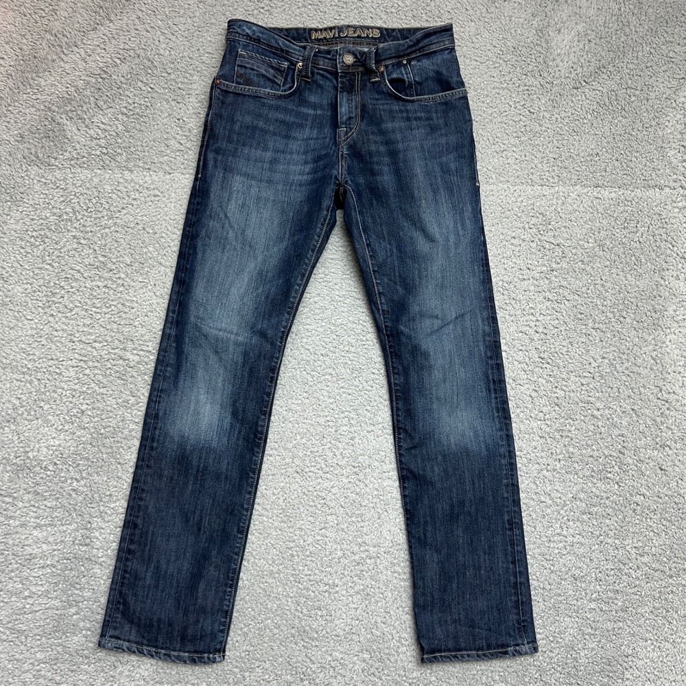 Mavi Jeans Mens 30x32 Straight Leg Blue Excellent Dark Wash Denim Classic Style